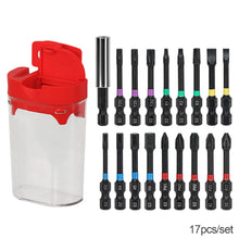 Load image into Gallery viewer, 17pcs Magnetic Batch Head Strong Impact Electric Screwdriver Bits with Extension Rod Magnetizer Case 5 Types Head Bit Anti-slip Bits
