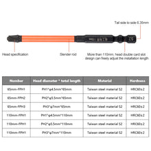 Load image into Gallery viewer, FPH1/2/3 Electrician Screwdriver Bit Magnetic Electric Impact Drill Nut Driver Bit for Circuit Breaker 65 110mm Anti Slip Impact Batch Head
