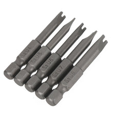 Load image into Gallery viewer, 5pcs U Shaped Screwdriver Bits 1/4 Hex Magnetic Batch Head Set 50mm Length for Hand Tools Electric Tools U4 U5 U6 U7 U8
