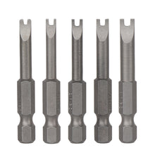 Load image into Gallery viewer, 5pcs U Shaped Screwdriver Bits 1/4 Hex Magnetic Batch Head Set 50mm Length for Hand Tools Electric Tools U4 U5 U6 U7 U8
