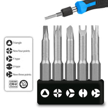 Load image into Gallery viewer, 5pcs U Y Cross FPH Shaped Screwdriver Bits 1/4 Hex Magnetic Batch Head Set 50mm Length for Hand Tools Electric Tools
