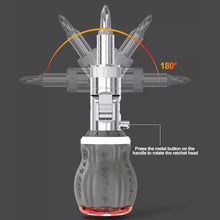 Load image into Gallery viewer, Multi-functional Ratchet Screwdriver Set 8 in 1 Screwdriver Bits Set 0-180° Adjustable Angle Screwdriver Tool for Household Auto Repair
