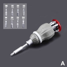 Load image into Gallery viewer, Multi-functional Ratchet Screwdriver Set 8 in 1 Screwdriver Bits Set 0-180° Adjustable Angle Screwdriver Tool for Household Auto Repair
