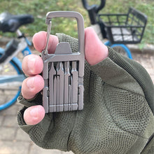 Load image into Gallery viewer, 13 in 1 Multifunction Stainless Steel Tool Outdoor Combination Screwdriver Ruler Tools Camping Cycling Repairing Folding Keychain Tools
