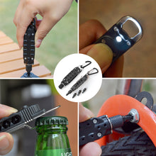Load image into Gallery viewer, Multifunctional Mini Screwdriver with LED Light Outdoor EDC Wrench Bottle Opener Keychain Portable Repair Tool
