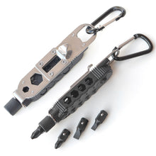 Load image into Gallery viewer, Multifunctional Mini Screwdriver with LED Light Outdoor EDC Wrench Bottle Opener Keychain Portable Repair Tool
