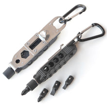 Load image into Gallery viewer, Multifunctional Mini Screwdriver with LED Light Outdoor EDC Wrench Bottle Opener Keychain Portable Repair Tool
