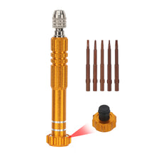 Load image into Gallery viewer, 5 in 1 Aluminum Alloy Screwdriver Set w/o Bearing Disassembly Screwdriver Slotted Cross Bits Phone Laptop Glasses Household Repair Tools
