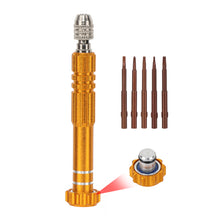 Load image into Gallery viewer, 5 in 1 Aluminum Alloy Screwdriver Set w/o Bearing Disassembly Screwdriver Slotted Cross Bits Phone Laptop Glasses Household Repair Tools
