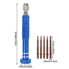 Load image into Gallery viewer, 5 in 1 Aluminum Alloy Screwdriver Set w/o Bearing Disassembly Screwdriver Slotted Cross Bits Phone Laptop Glasses Household Repair Tools
