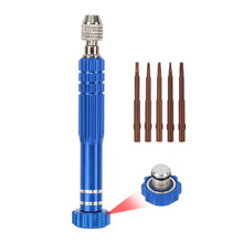 Load image into Gallery viewer, 5 in 1 Aluminum Alloy Screwdriver Set w/o Bearing Disassembly Screwdriver Slotted Cross Bits Phone Laptop Glasses Household Repair Tools
