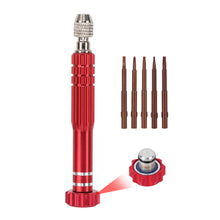Load image into Gallery viewer, 5 in 1 Aluminum Alloy Screwdriver Set w/o Bearing Disassembly Screwdriver Slotted Cross Bits Phone Laptop Glasses Household Repair Tools
