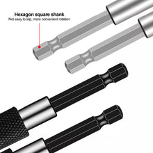 Load image into Gallery viewer, 1/4 Inch Self-locking Hex Shank Quick Release Magnetic Electric Screwdriver Extension Bit Holder 60/100/150mm Extension Rod
