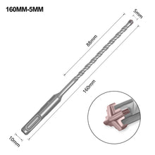 Load image into Gallery viewer, SDS Plus Drill Bit Concrete Cross Tips Bits 4 Cutters Ceramic Wall Brick Drilling Bits Electric Hammer Bits
