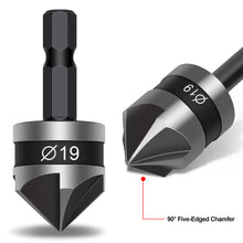 Load image into Gallery viewer, 3pcs Countersink Drill Bits Hex Shank 90 Degree Countersinking Drill Bits for Woodworking Chamfer Cutter Carbon Steel Drill Bit Set
