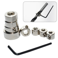 Load image into Gallery viewer, 8pcs Woodworking Drill Depth Stop Bit Collar Set Adjustable Positioner Limit Ring Allen Wrench Tighten Stopper Set Screws Woodworking Tool
