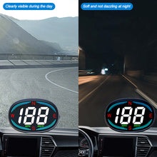 Load image into Gallery viewer, Car HUD Head Up Display Car Digital GPS Speedometer Gauges Compass USB Port Compass Speed Meter With Atmosphere Light Pickup Trucks
