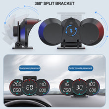 Load image into Gallery viewer, Car DC 12V HUD GPS+Beidou Chip Head Up Display LCD Speedometer Water Oil Temp Alarm Slope Meter Overspeed Diagnotstic
