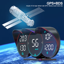 Load image into Gallery viewer, Car DC 12V HUD GPS+Beidou Chip Head Up Display LCD Speedometer Water Oil Temp Alarm Slope Meter Overspeed Diagnotstic
