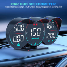 Load image into Gallery viewer, Car DC 12V HUD GPS+Beidou Chip Head Up Display LCD Speedometer Water Oil Temp Alarm Slope Meter Overspeed Diagnotstic
