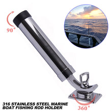 Load image into Gallery viewer, 316 Stainless Steel Marine Boat Fishing Rod Holder Deck Mount Yacht Rod 360° Adjustable Pod Boat Accessories Marine
