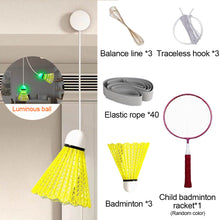 Load image into Gallery viewer, Portable Luminous Badminton Single Trainer Automatic Rebound Badminton Strength Training Trainer Fitness Partner
