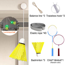 Load image into Gallery viewer, Portable Luminous Badminton Single Trainer Automatic Rebound Badminton Strength Training Trainer Fitness Partner
