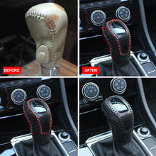 Load image into Gallery viewer, Car PU Leather Carbon Fiber Gear Shift Knob Cover Handball Trim For Volkswagen Sagitar VW Passat Polo Accessories
