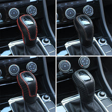 Load image into Gallery viewer, Car PU Leather Carbon Fiber Gear Shift Knob Cover Handball Trim For Volkswagen Sagitar VW Passat Polo Accessories
