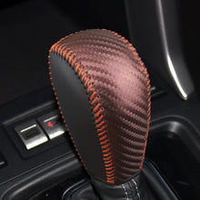 Load image into Gallery viewer, Car PU Leather Carbon Fiber Gear Shift Knob Cover Handball Trim For Subaru Forester 13-18 CROSSTREK 13-14 Subaru XV 12-17 Subaru LEVORG 14-16
