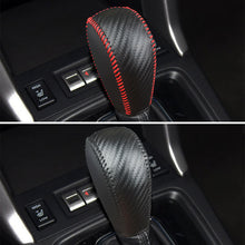 Load image into Gallery viewer, Car PU Leather Carbon Fiber Gear Shift Knob Cover Handball Trim For Subaru Forester 13-18 CROSSTREK 13-14 Subaru XV 12-17 Subaru LEVORG 14-16
