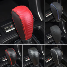 Load image into Gallery viewer, Car PU Leather Carbon Fiber Gear Shift Knob Cover Handball Trim For Subaru Forester 13-18 CROSSTREK 13-14 Subaru XV 12-17 Subaru LEVORG 14-16
