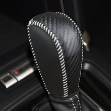 Load image into Gallery viewer, Car PU Leather Carbon Fiber Gear Shift Knob Cover Handball Trim For Subaru Forester 13-18 CROSSTREK 13-14 Subaru XV 12-17 Subaru LEVORG 14-16
