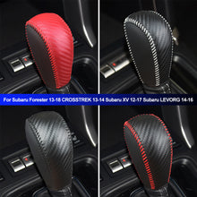 Load image into Gallery viewer, Car PU Leather Carbon Fiber Gear Shift Knob Cover Handball Trim For Subaru Forester 13-18 CROSSTREK 13-14 Subaru XV 12-17 Subaru LEVORG 14-16
