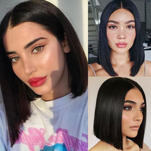 Load image into Gallery viewer, Black Split Long Straight Hair Top Patch for Women's White Hair Breathable Wig Patch Fashion False Hair Piece Wig
