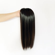 Load image into Gallery viewer, Black Split Long Straight Hair Top Patch for Women's White Hair Breathable Wig Patch Fashion False Hair Piece Wig
