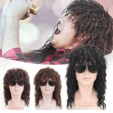 Load image into Gallery viewer, Retro Rock Messy Synthetic Wig COS Holiday Party Daily Fake Headband Funny Wave Curly Hair Women Men False Hair Wig Cover
