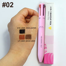 Load image into Gallery viewer, 4 in 1 Multifunctional Eyeliner Eyebrow Pencil Contour Pen Long Lasting Waterproof Eyeliner Makeup Pencil Lip Liner Pen Cosmetics
