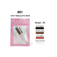 Load image into Gallery viewer, 4 in 1 Multifunctional Eyeliner Eyebrow Pencil Contour Pen Long Lasting Waterproof Eyeliner Makeup Pencil Lip Liner Pen Cosmetics
