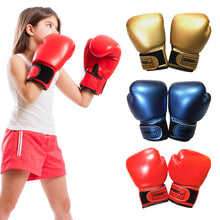 Load image into Gallery viewer, 1Pair Kids Boxing Training Fighting Gloves PU Leather Breathable Muay Thai Sparring Punching Karate Kickboxing Professional Gloves
