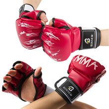 Load image into Gallery viewer, 1Pair Unisex Adults Boxing Gloves Breathable Finger Protective Equipment for MMA Combat Training and Kickboxing Taekwondo
