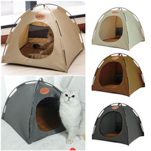Load image into Gallery viewer, Pet Tent Puppy Cats Bed Spring Summer Indoor Pet Puppies House Comfortable Pet Sleeping Bed with Rattan Mat Pet Supplies
