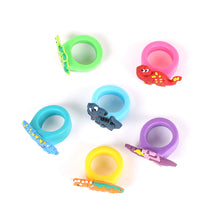 Load image into Gallery viewer, 5PCS Cute Cartoon Dinosaur Kids Rings Kawaii Children Boys PVC Finger Ring Child Jewelry Gifts Festival Gift
