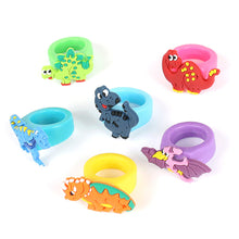 Load image into Gallery viewer, 5PCS Cute Cartoon Dinosaur Kids Rings Kawaii Children Boys PVC Finger Ring Child Jewelry Gifts Festival Gift
