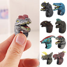 Load image into Gallery viewer, 6Pcs Simulated Dinosaur Wildlife Rings Parent Child Interaction Toy Finger Puppet Animal Rings Children's Day Gift
