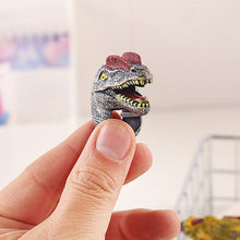 Load image into Gallery viewer, 6Pcs Simulated Dinosaur Wildlife Rings Parent Child Interaction Toy Finger Puppet Animal Rings Children's Day Gift
