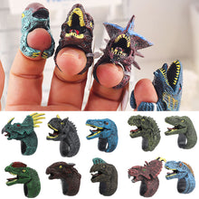 Load image into Gallery viewer, 6Pcs Simulated Dinosaur Wildlife Rings Parent Child Interaction Toy Finger Puppet Animal Rings Children's Day Gift
