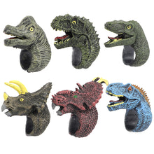 Load image into Gallery viewer, 6Pcs Simulated Dinosaur Wildlife Rings Parent Child Interaction Toy Finger Puppet Animal Rings Children's Day Gift
