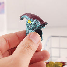 Load image into Gallery viewer, 6Pcs Simulated Dinosaur Wildlife Rings Parent Child Interaction Toy Finger Puppet Animal Rings Children's Day Gift
