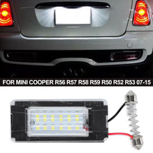 Load image into Gallery viewer, 1PC Car Canbus LED License Number Plate Light Assembly Replacement For Mini Cooper R56 R57 R58 R59 R50 R52 R53 07-15
